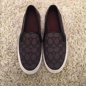 Black Coach Slide On's